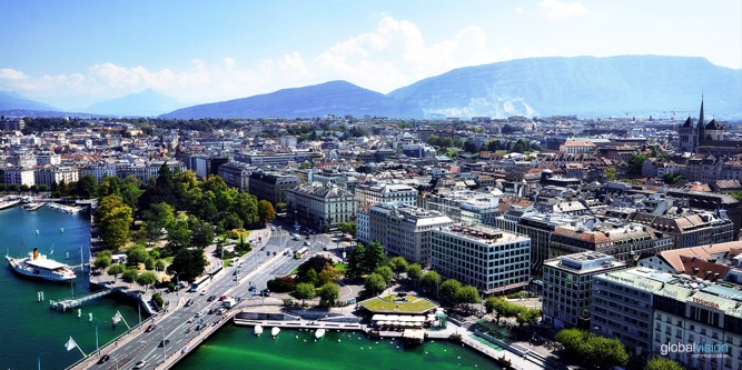 Aerial Image Geneva Switzerland